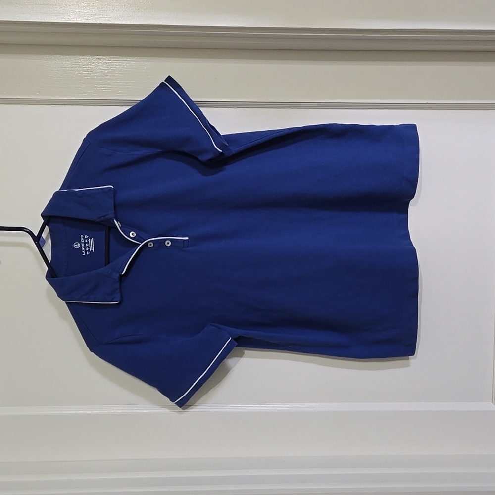 Land's End Blue Mesh Polo Shirt